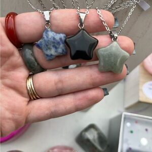 Star Pendant Necklace  - Black, Blue, Green